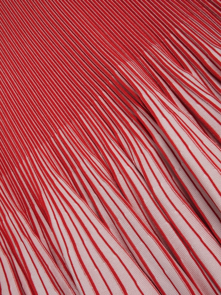 Ted Baker Red Lilyo Textured Stripe Flippy Skirt Mini Dress - Image 5 of 5