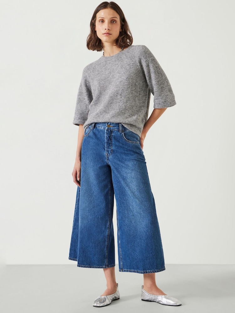 Ted Baker Grey Binkkii Square Neck Knit Top - Image 1 of 1