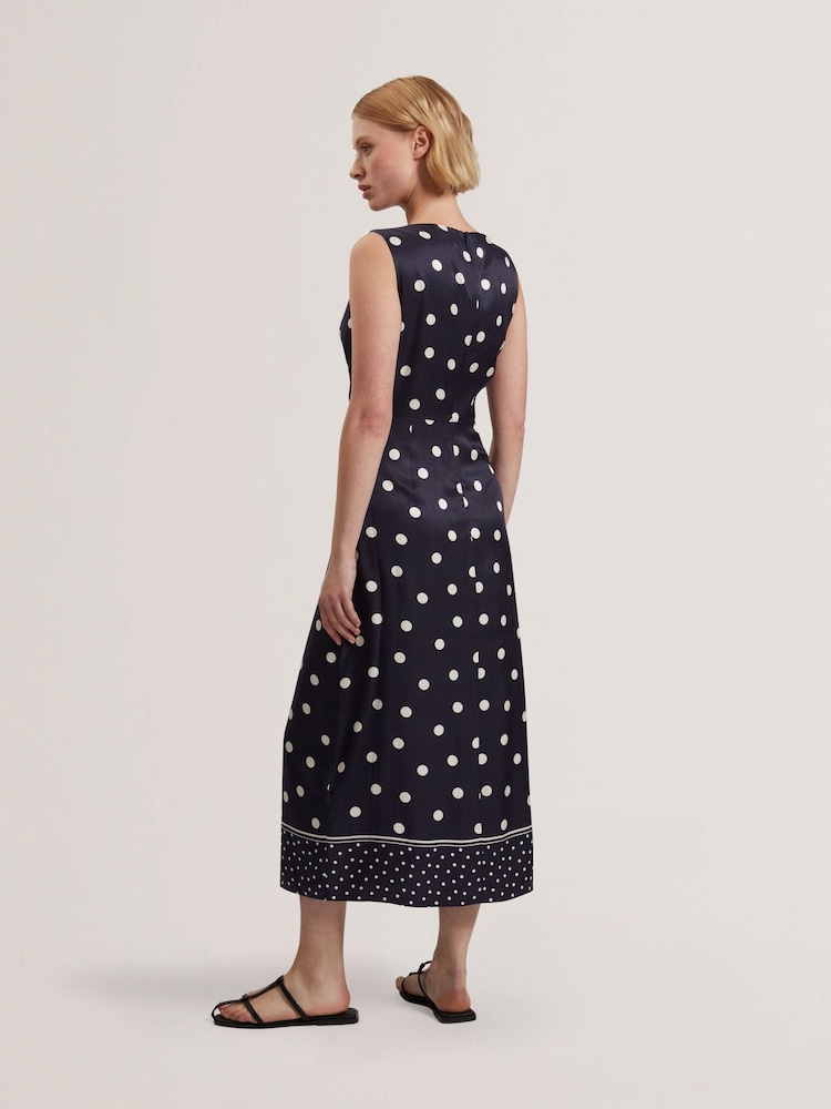 Ted Baker Blue Malmoa-Knot Detail Wrap Over Midi Dress - Image 4 of 5