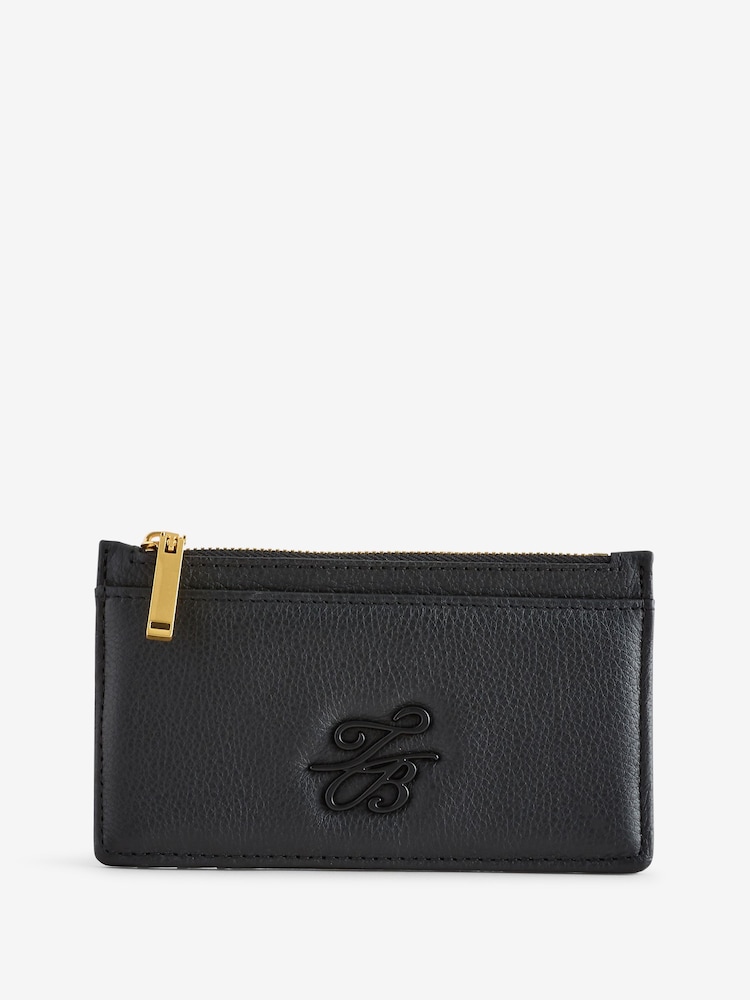 Ted Baker Black Marleah Script Zip Card Holder - Image 1 of 2
