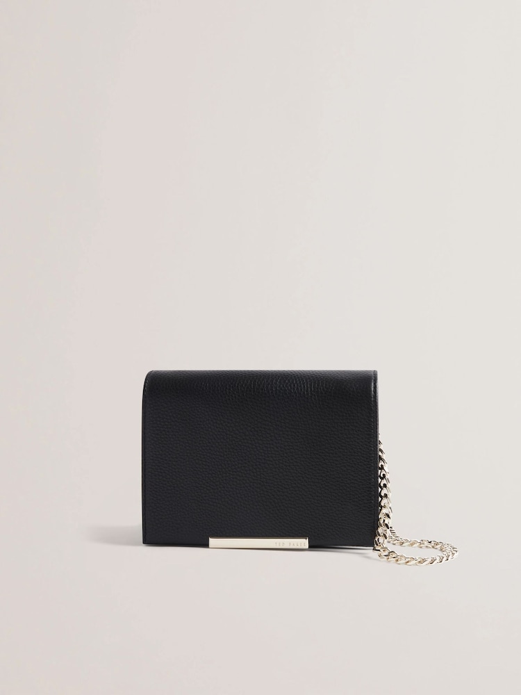 Ted Baker Black Rousen Bar Detail Leather Crossbody Bag - Image 1 of 4