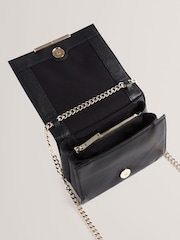 Ted Baker Black Rousen Bar Detail Leather Crossbody Bag - Image 4 of 4