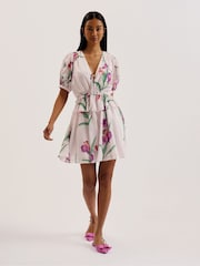 Ted Baker Merieli V-Neck Waisted Mini Dress - Image 1 of 11