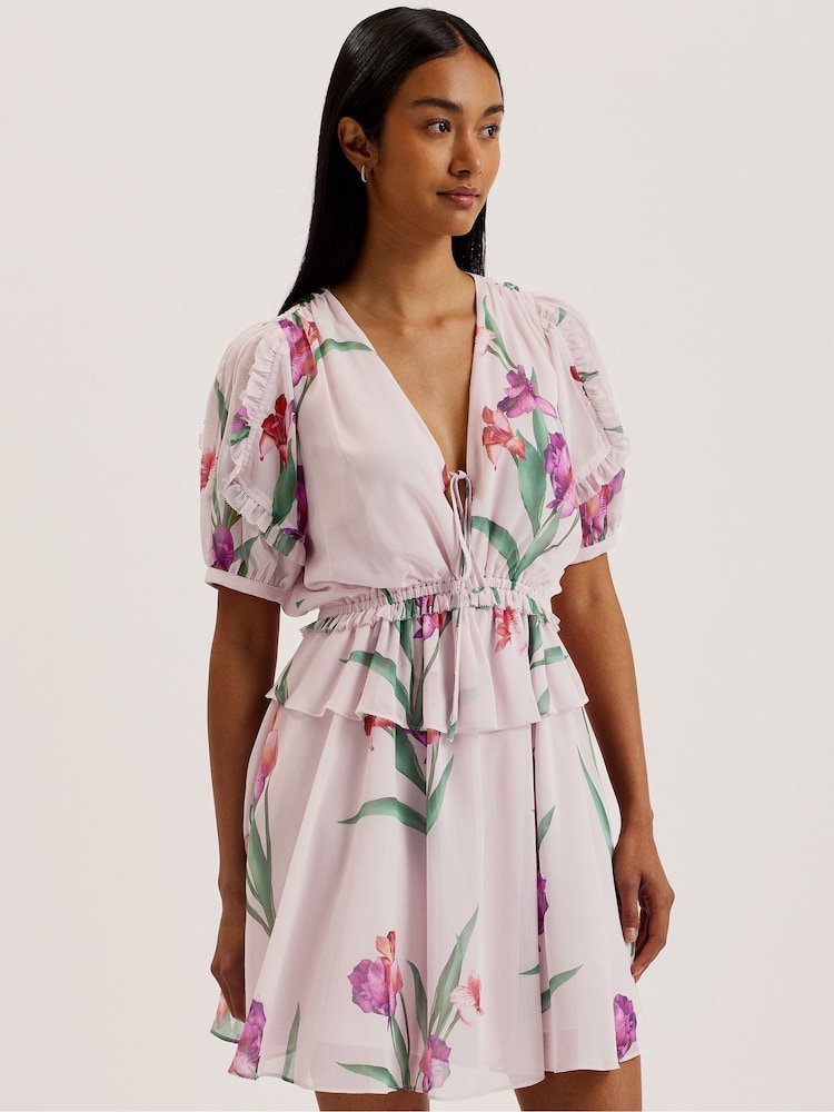 Ted Baker Merieli V-Neck Waisted Mini Dress - Image 2 of 11