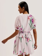 Ted Baker Merieli V-Neck Waisted Mini Dress - Image 3 of 11