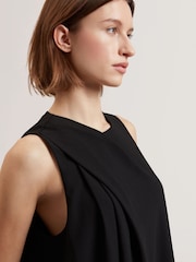 Ted Baker Black Icana Drape Detail Sleeveless Top - Image 3 of 5