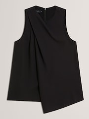 Ted Baker Black Icana Drape Detail Sleeveless Top - Image 4 of 5