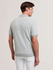 رمادي - Ted Baker Connyr Short Sleeve Regular Button Through Polo Shirt - صورة 2 من 6