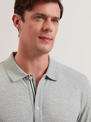 رمادي - Ted Baker Connyr Short Sleeve Regular Button Through Polo Shirt - صورة 4 من 6