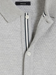 رمادي - Ted Baker Connyr Short Sleeve Regular Button Through Polo Shirt - صورة 6 من 6
