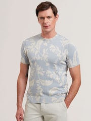 Ted Baker Blue Dennio Printed Floral T-Shirt - Image 1 of 6