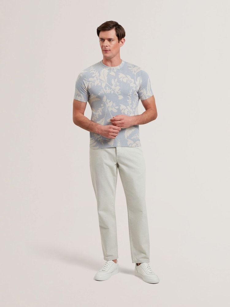 Ted Baker Blue Dennio Printed Floral T-Shirt - Image 2 of 6