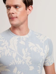 Ted Baker Blue Dennio Printed Floral T-Shirt - Image 3 of 6