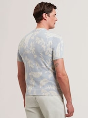 Ted Baker Blue Dennio Printed Floral T-Shirt - Image 4 of 6