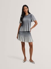 Ted Baker Blue Lotttii Flippy Knit Mini Skirt - Image 1 of 6