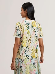Ted Baker White Nellya Blend Printed Boxy T-Shirt - Image 4 of 6