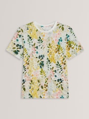 Ted Baker White Nellya Blend Printed Boxy T-Shirt - Image 5 of 6