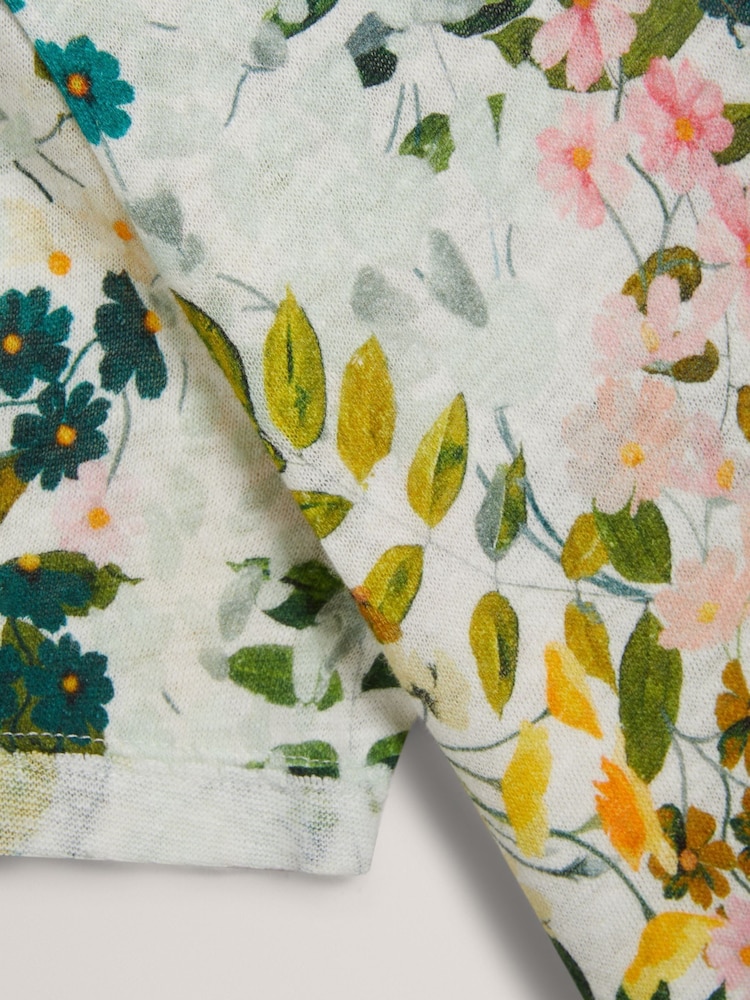 Ted Baker White Nellya Blend Printed Boxy T-Shirt - Image 6 of 6