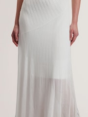 Ted Baker White Celyina-Engineered Sheer Detail Knitted Midi Dress - Image 3 of 5
