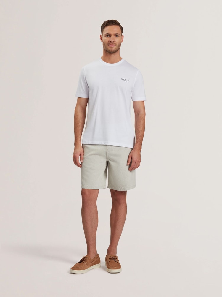 Ted Baker White Tebars-SS Branded Script 100% Cotton T-Shirt - Image 2 of 9