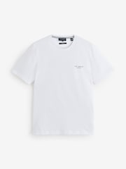 Ted Baker White Tebars-SS Branded Script 100% Cotton T-Shirt - Image 5 of 9