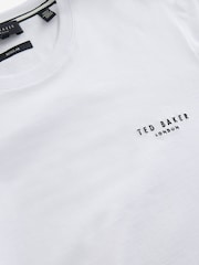 Ted Baker White Tebars-SS Branded Script 100% Cotton T-Shirt - Image 9 of 9