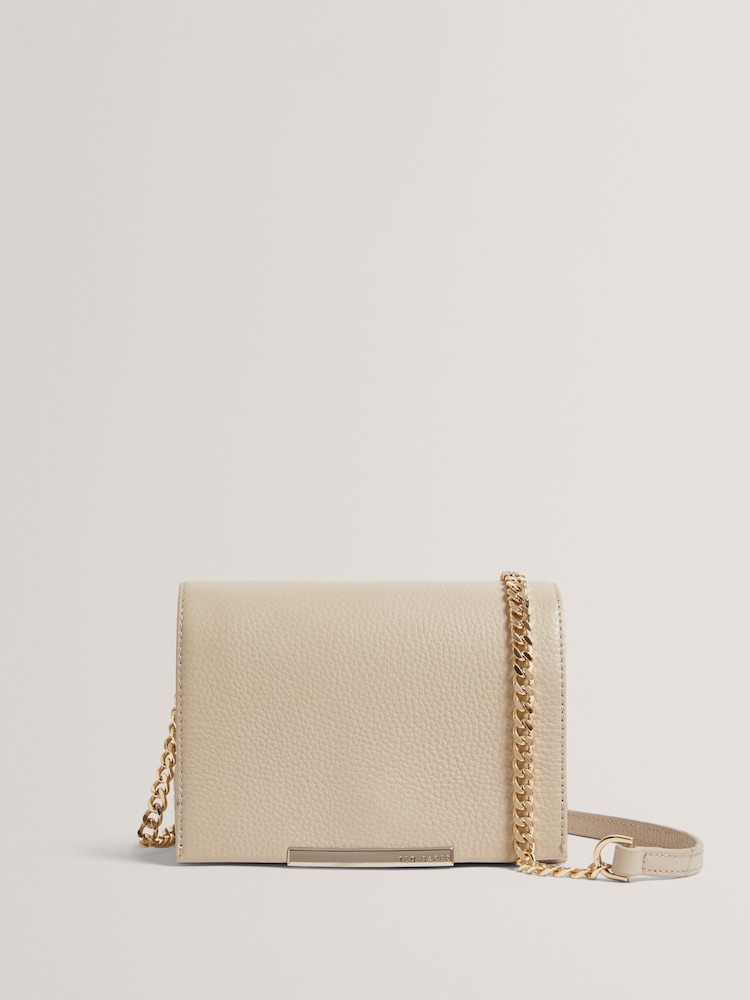Ted Baker White Rousen Bar Detail Leather Crossbody Bag - Image 1 of 3 Ted Baker White Rousen Bar Detail Leather Crossbody Bag - Image 1 of 3