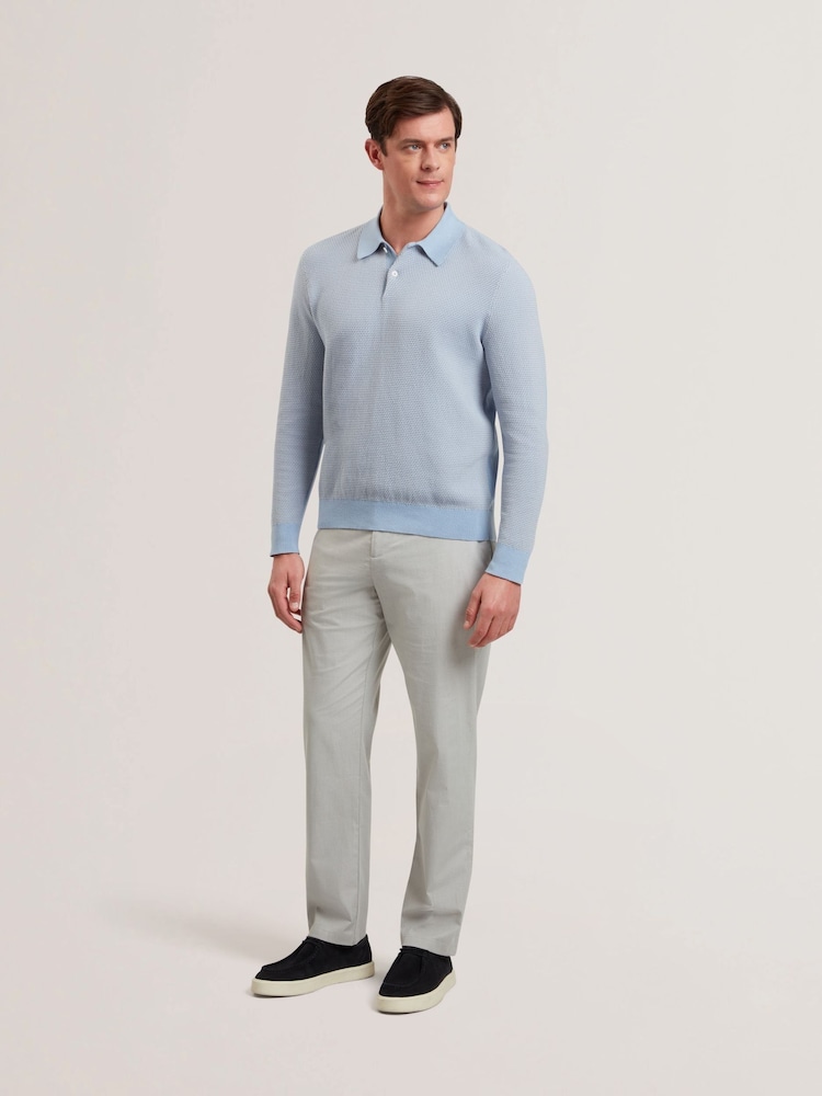 Ted Baker Grey Regular Fit Jackus Semi Plain Chino Trousers - Image 1 of 7