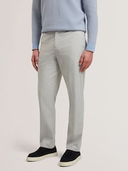 Ted Baker Grey Regular Fit Jackus Semi Plain Chino Trousers - Image 2 of 7
