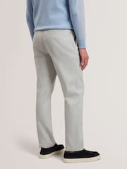 Ted Baker Grey Regular Fit Jackus Semi Plain Chino Trousers - Image 4 of 7