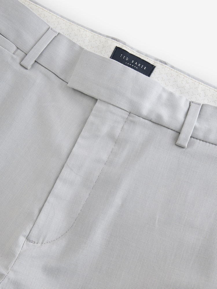 Ted Baker Grey Regular Fit Jackus Semi Plain Chino Trousers - Image 6 of 7