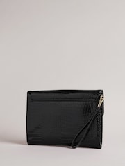 Ted Baker Black Crocey Croc Effect Envelope Pouch - Image 2 of 5