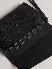 Ted Baker Black Crocey Croc Effect Envelope Pouch - Image 4 of 5