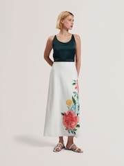 Ted Baker White Casla Printed Column Maxi Skirt - Image 1 of 6