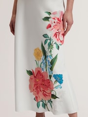 Ted Baker White Casla Printed Column Maxi Skirt - Image 3 of 6