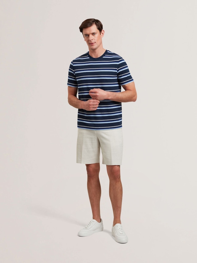 Ted Baker Blue GoranoTextured Striped T-Shirt - Image 2 of 6 Ted Baker Blue GoranoTextured Striped T-Shirt - Image 2 of 6