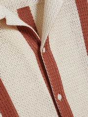 Ted Baker Cream Oversized Niks Stripe Crochet Shirt - Image 6 of 6