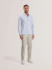 Ted Baker Blue Regular Wavey Long Sleeve Geo Print Shirt - Image 2 of 6