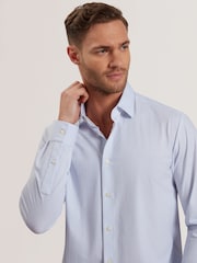 Ted Baker Blue Regular Wavey Long Sleeve Geo Print Shirt - Image 3 of 6