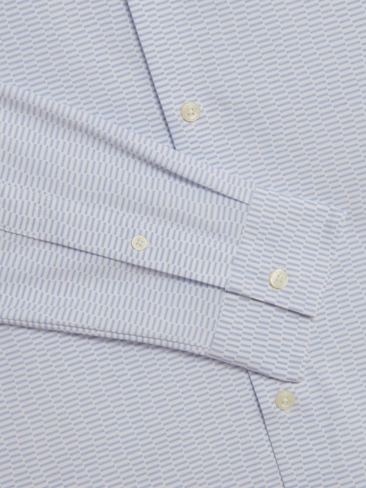 Ted Baker Blue Regular Wavey Long Sleeve Geo Print Shirt - Image 6 of 6