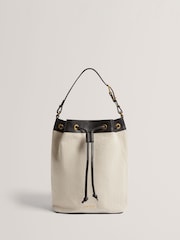 Ted Baker Brown Tashah Detail Canvas Herringbon 100% Cotton Belt - Image 1 of 4