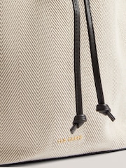 Ted Baker Brown Tashah Detail Canvas Herringbon 100% Cotton Belt - Image 3 of 4