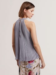 Ted Baker Purple Mamiia Super Pleated Sleeveless Top - Image 2 of 6