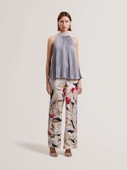 Ted Baker Purple Mamiia Super Pleated Sleeveless Top - Image 3 of 6