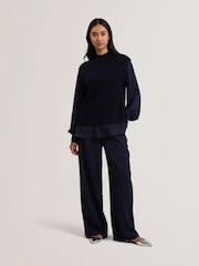 Ted Baker Blue Caycey-Raglan Detail Shirt Sleeve and Hem Tank - Image 2 of 6