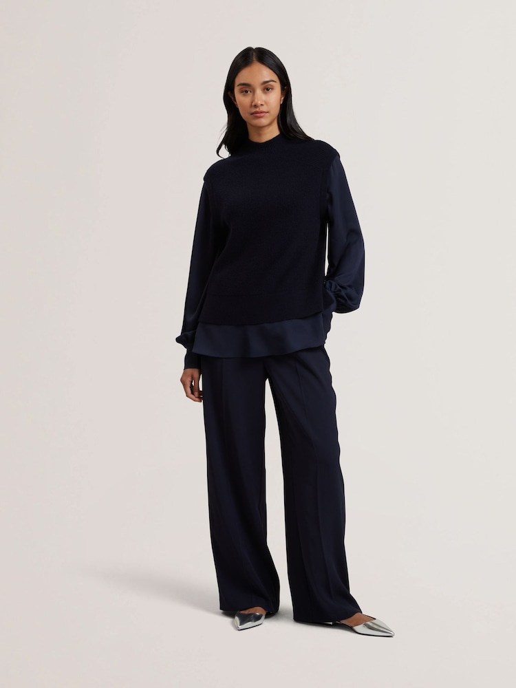 Ted Baker Blue Caycey-Raglan Detail Shirt Sleeve and Hem Tank - Image 2 of 6