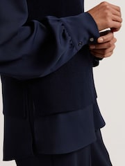 Ted Baker Blue Caycey-Raglan Detail Shirt Sleeve and Hem Tank - Image 4 of 6