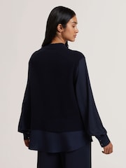 Ted Baker Blue Caycey-Raglan Detail Shirt Sleeve and Hem Tank - Image 5 of 6