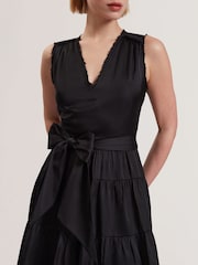 Черный - Платье мини со складками и V-образным вырезом Ted Baker Cuiaba - Image 2 of 5