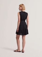 Черный - Платье мини со складками и V-образным вырезом Ted Baker Cuiaba - Image 3 of 5